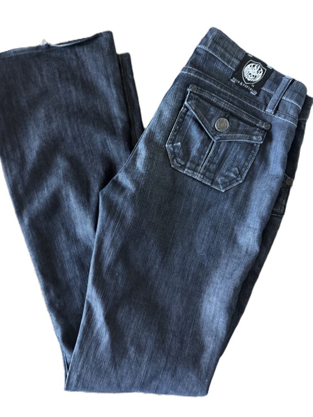 Rock & Republic Kasandra Bootcut Jeans | Dark Wash Stretch Denim | Size 27